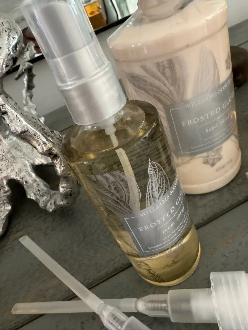 NWT 5-Pc Williams Sonoma Frosted Clove Gift Set ~ Hand Soap, Lotion & Room Spray